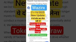 Wazirx announcement delisting tokens withdrawal date and some new update #wazirx #crypto #trading