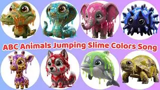 🦄 A to Z Slime Splash! Chibi Animals Transform into Giant Colorful Slime Creatures | Alphabet Song 🐾