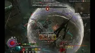T100 Nightmare Dungeon Speedrun: Flooded Depths // Bone Spear Necro D4 S2