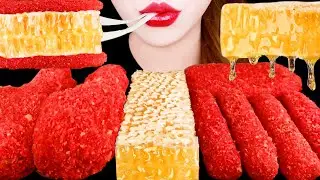 ASMR HOT CHEETOS, HONEY COMB, CHEESE STICK, HASH BROWN 직접만든 치토스 치킨, 벌집꿀 먹방 EATING SOUNDS MUKBANG 咀嚼音
