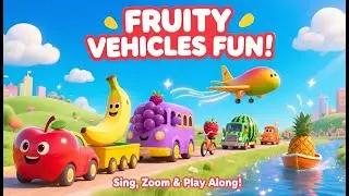 🚗🍎 Fruity Vehicles Fun | Kids Rhymes & Learning | Fruit Car Song | Kidystan Nursery Rhyme