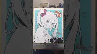 7月21日に開催されるボーマス56で販売する色紙を描いたよ　#初音ミク #アナログイラスト #メイキング