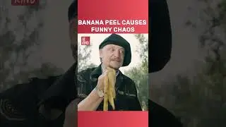 BANANA PEEL CAUSES FUNNY CHAOS #shorts #bekind
