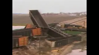 1983: Fatal Burlington Northern train crash derails after 111 train cars, four locomotives plow i...