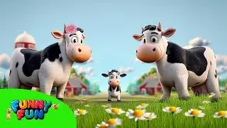 Moo Moo Moo! A Kindness Song for Kids | Calf & Duck Learn to Be Friends 🐮🐤 | FunnyFun Nursery Rhymes