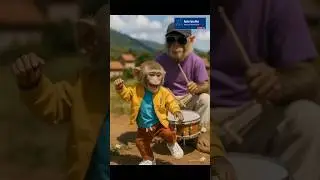Heartwarming Jungle Moment 🌿 | Baby Monkey Dances to Big Monkey&rsquo;s Dhol Beats 🥁🐒 #shorts #shortsfeed