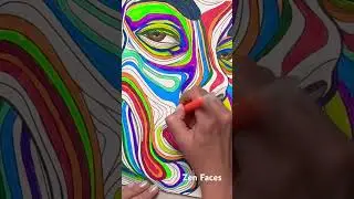 Zen Faces Line Art Edition #Zen #Coloring #face #zenfaces #coloringpages #art