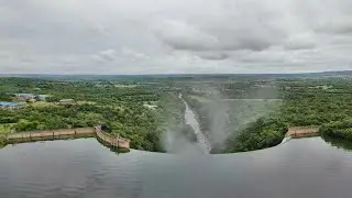Roodeplaat Dam Wall - Mavic Air 2 Drone Flight - Flood after heavy rain