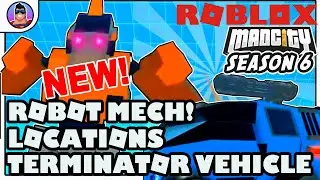 ROBLOX Mad City Mech Suits Update | Terminator Turret Car  |  LOCATIONS & MECH Review 🤖