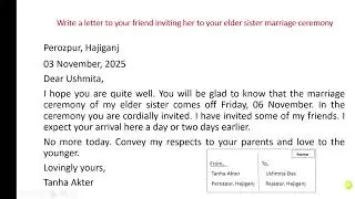 Write a letter to your friend inviting her to your elder sister marriage ceremony #email #letter