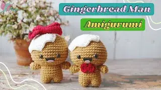 #136 | Gingerbread Man Amigurumi Pattern | Christmas Crochet | Step-by-Step Tutorial | AmiguWorld