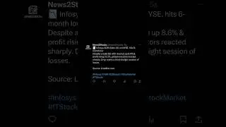 &ldquo;Infosys ADR crashes 4% on NYSE 📉 #Infosys #StockMarket #Q2Results #ITStocks&rdquo;