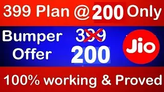 Jio 399 plan only 200₹ ||latest trick 50% cash back on recharge upto  100₹ ||