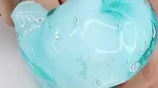 satisfying blue clear slime 💞💞