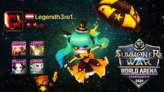 Wind Occult Girl | Night Lady In World Arena feat Triton | Bellenus | Lydia - SummonersWar 魔靈召喚 風神秘人