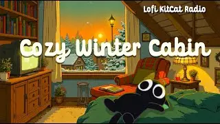 Cozy Winter Cabin ❄️ Lofi Cat 🐱 Warm Jazzhop for Sleep, Relax & Calm Focus