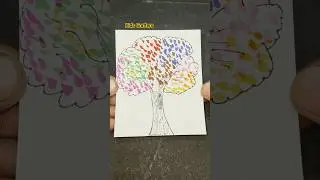 Colorful Tree Drawing 😀 For kids Craft 🤩🤩 #shorts #painting #drawing