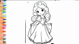 Disney Princess drawing, Elsa princess from Frozen colouring pages, Easy drawing 