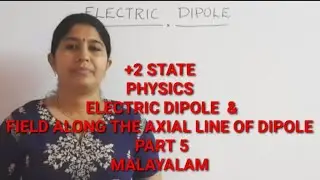 +2 PHYSICS  : ELECTRIC DIPOLE  & FIELD  ALONG  THE  AXIAL POINT OF  DIPOLE : MALAYALAM