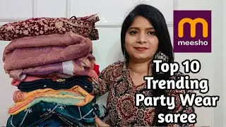 ♥️Meesho😍 saree haul 347 | Meesho affordable  Party wear stitch blouse saree  | Meesho saree haul