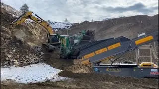 DUMP TRUCKS #24 &mdash; First Run Of New Rock Crushing Equipment Reducing 24&rdquo; Bedrock To 3/4&rdquo; Spec