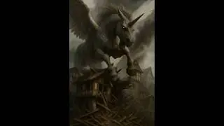 Monster Unicorn Destroys Village | Dark Fantasy Rampage  #animalfight #cgibattle