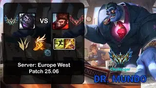 Dr. Mundo Jungle vs Wukong - EUW Challenger - Patch 25.06