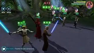 Swgoh arena MT lead, gk, Old ben, kru, hermit yoda vs CLS meta