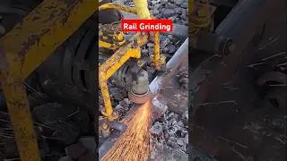 Rail Grinding After Thermit Welding #railway #grinding #railwork #thermitwelding #destressing #rail