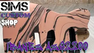 Ibanez AXS220 guitar - Shell Pink swirl paint job