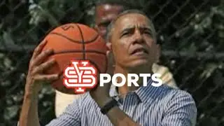 Obama shoots a 3 pointer