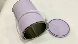 5L White Round Tin Can with Handle #metalbox #automobile #tincans #tinplate #factory