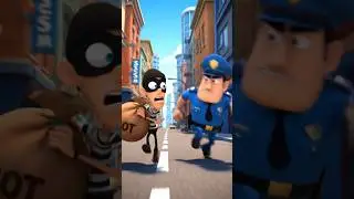 Police vs Thief 3D Animation #youtubeshorts #viral #trendingshorts #cartoon