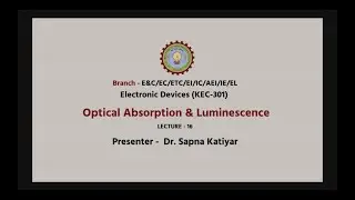 | AKTU Digital Education | Electronic Devices | Optical Absorption & Luminescence