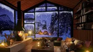 焚き火の音を聞いて眠る嵐の夜｜雪の音｜風の音｜暖炉の音