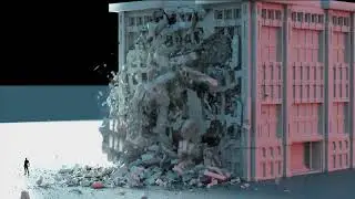 Houdini FX building destruction Pixar RenderMan 25 XPU