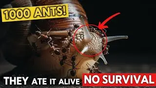 1000 Ants vs. Giant Snail: Nature's Most Shocking Attack! #ants #snails #wildlife 