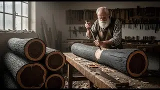 Let See This Old Craftsman Do What with The Tree Log || The Idea is Incredible