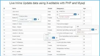 Live Inline Update data using X-editable with PHP and Mysql