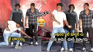 Akhanda Fight Master Stunt Shiva And His Sons Funny Stunts In Front Of Media | Life Andhra Tv