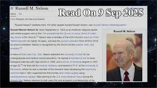 Russell M Nelson (No AI) - 9 September 2025