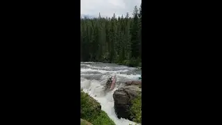 CATARAFT OVER WATERFALL Sheep Falls Fall River, Idaho #shorts