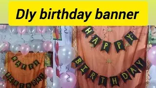 DIY happy birthday banner at home| how to make birthday banner at home, #diy #youtubeshorts