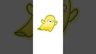 How to draw a cute ghost #stepbystep #drawing #tutorial #forkids #easydrawing #spooky #quickdrawing