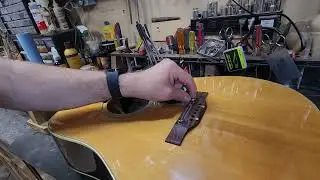 Epiphone acoustic guitar brace repair & left-handed conversion