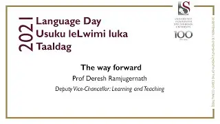Language Day 2021 | The way forward | Prof Deresh Ramjugernath