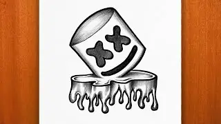 How to Draw a Cute Melting Marshmello &ndash; Easy DJ Marshmallow Sketch Tutorial