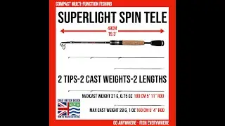 Fish Rig 180. The Super Fine Flexible Telescopic Rod with 2 Tips