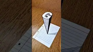 Amazing 3D Letter (G) Real Illusion On Paper 😱 #3dart #3ddrawing #drawingtutorial  #paperart #easy3d