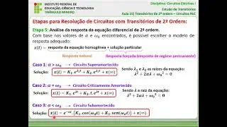 Transitórios - Aula 15: Transitórios de 2ª Ordem - Passo a Passo para Solução e Exercício Resolvido